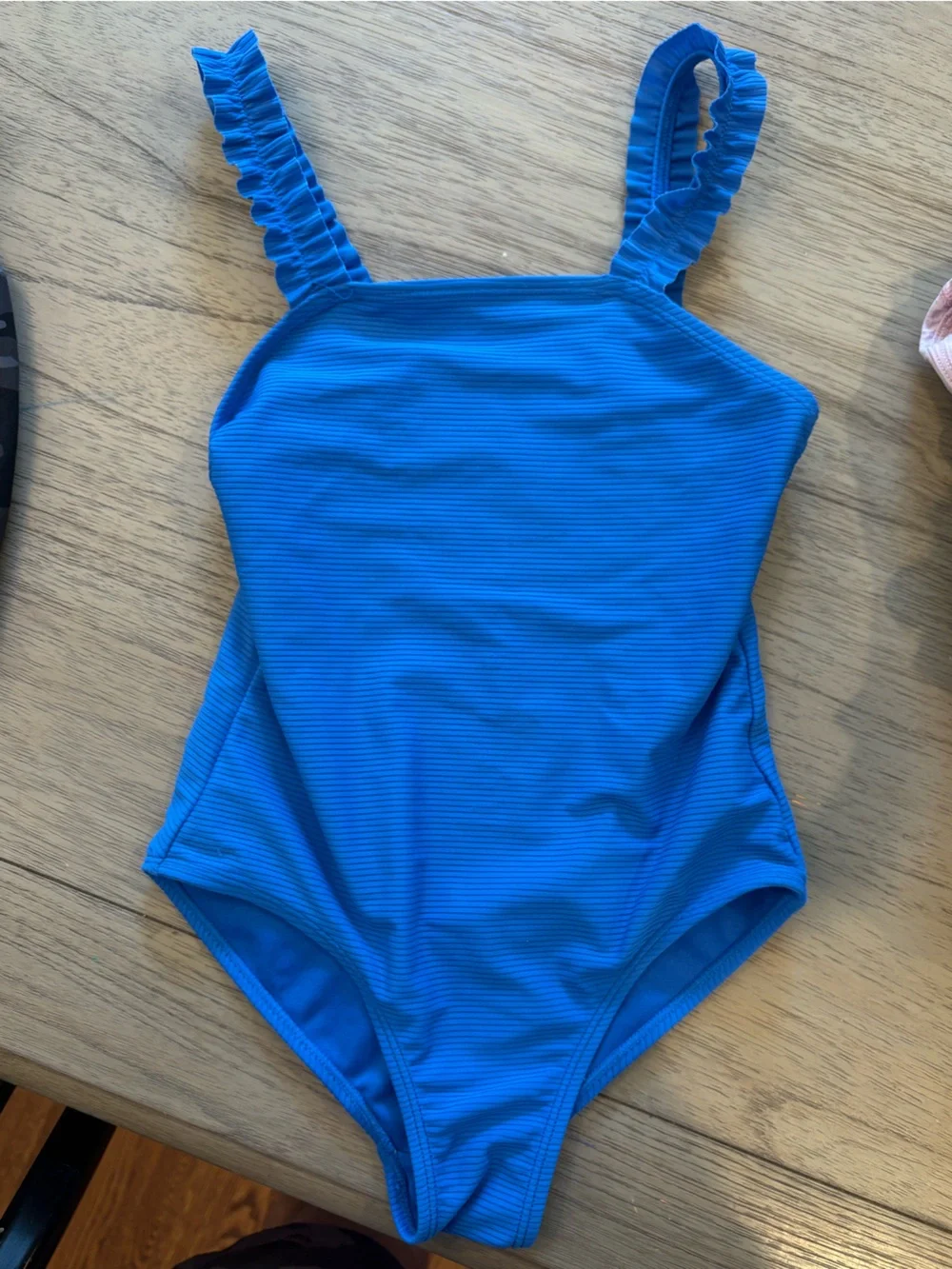 wonder nation Blue Ruffled-Strap One-Piece Swimsuit